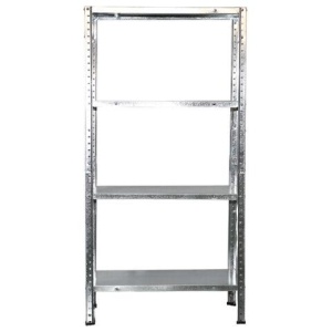 Стеллаж металлический BOOMHOUSE (БУМХАУС) 1200x600x300 мм, 4 полки, нагрузка на стеллаж до 120 кг, серебристый, 291417