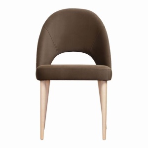 Стул Маллин, велюр молочный шоколад, спинка гобелен, ножки бежевые