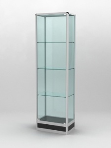 Витрина "ПРОФИЛЬ ПОДИУМ" №4-300-2 (задняя стенка - стекло), Черный