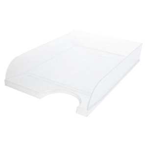 Лоток горизонтальный для бумаг BRAUBERG "Standard", 350х253х65 мм, прозрачный, 238349