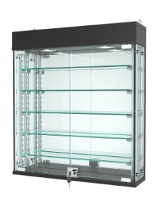 Витрина "АТРИУМ" с регулировочными полками настенная №1А-6-РЕГ, Черный