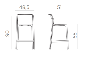 Стул пластиковый полубарный Net Stool Mini тортора