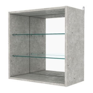 Витрина настенная №1-2ГГ с зеркалом, Метрополитан Грей