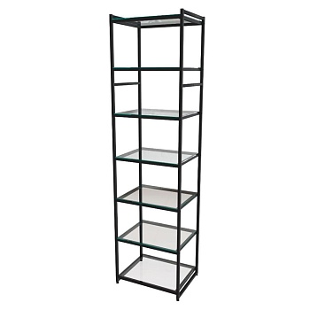 Стеллаж с семью полами AС2260-21-Ч со стеклом 220х60х45