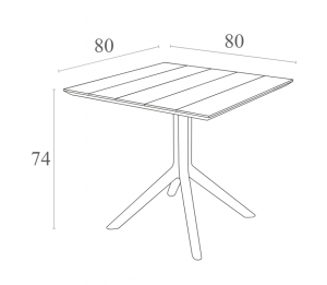 Стол пластиковый Paris Table 80 бежевый