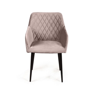 Стул с подлокотниками Роберт, бархат пепельно-бежевый 25