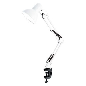 Настольная лампа-светильник SONNEN TL-006, струбцина, 40 Вт, Е27, белый, высота 50 см, 237649