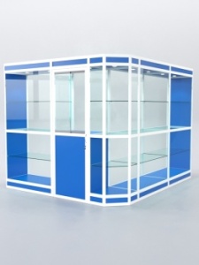 Павильон торговый из профиля угловой №3в, Делфт голубой U525 ST9 + Белый