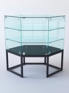 Прилавок угловой "ЛОФТ СТИЛЬ" №118 шестигранный (с дверками), Черный