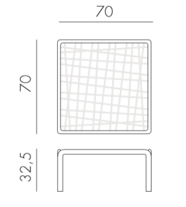 Столик пластиковый кофейный Komodo Tavolino Vetro тортора
