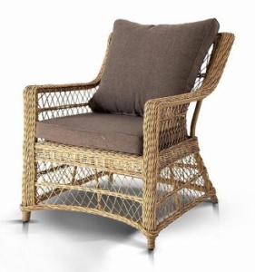 "Гранд Латте" кресло из искусственного ротанга, цвет соломенныйцвет соломенный