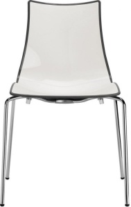 Стул пластиковый Zebra Bicolore 4 legs хром, белый, антрацит
