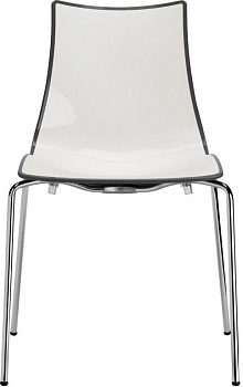 Стул пластиковый Zebra Bicolore 4 legs хром, белый, антрацит