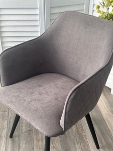 Стул ФОРТ (FORT) 360 град. поворот. цвет B28 Темно-серый, велюр / черный каркас