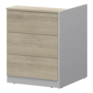 Модуль завершающий высокий левый Ресепшен Смарт СМР-21.8 Белый/Кронберг