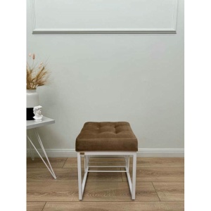 Банкетка Марсей 40-44 с полкой (светло-коричневый/белый)