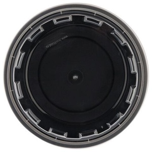 Контейнер одноразовый 530 мл, С КРЫШКОЙ, круглый, диаметр 152 мм, черный/прозрачный, ПП, ВЗЛП, 1264Ч