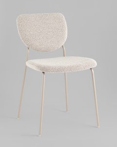 Стул обеденный Gigi серо-бежевый букле кремовые ножки