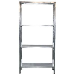 Стеллаж металлический BOOMHOUSE (БУМХАУС) 1500x750x300 мм, 4 полки, нагрузка на стеллаж до 120 кг, серебристый, 291418