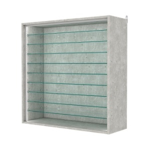 Витрина настенная с регулировочными полками №4-5ГГ-РЕГ-П, Метрополитан Грей