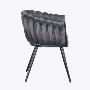 Стул Трир, темно-серый бархат HLR, ножки черные