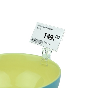 Ценникодержатель на прищепке малый FXS 0 мм с DELI-PRICER 70х40 мм