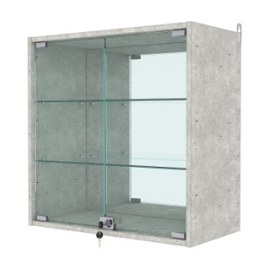 Витрина настенная №1-2АГ с зеркалом, Метрополитан Грей