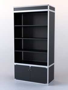 Витрина-стеллаж из ал.профиля №1-1 (метровая), Черный