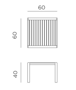 Стол пластиковый кофейный Aria 60 белый