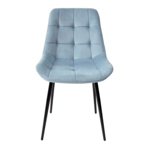 Стул Хоффман, пыльный синий Confetti велюр/ черный каркас