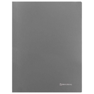 Папка с металлическим скоросшивателем и внутренним карманом BRAUBERG "Диагональ", серебристая, до 100 листов, 0,6 мм, 221353