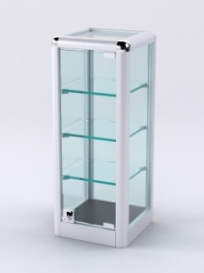 Витрина из профиля настольная "ВАЙБ ИКС" №6-3П-С-200 (задняя стенка Стекло), Черный