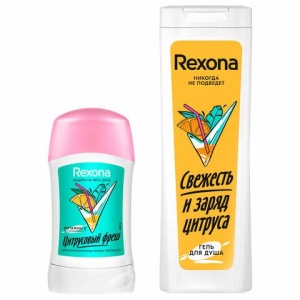 Промонабор: Антиперспирант-карандаш 40мл + Гель для душа 200мл REXONA "Цитрусовый фре