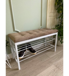 Банкетка Сканди-96-2 (светло-коричневый/белый)