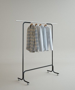 Вешало напольное одинарное  5М-11k черное на колесиках