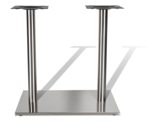 Подстолье недорогое для кафе, матовая нержавейка, металлическое, прямоугольное двойное, модель 4325 эконом