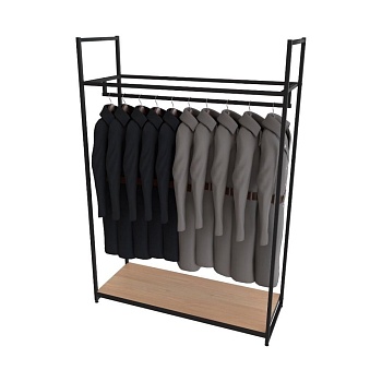 Стеллаж для одежды в стиле Лофт A17120-03-ЧДС (170х120х45)