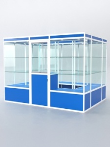 Павильон торговый из профиля островной №1а, Делфт голубой U525 ST9 + Белый