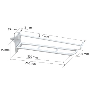 Крючок двойной DOUBLE HOOK-SCR-200, белый, в картон, с винтом, длина 200 мм