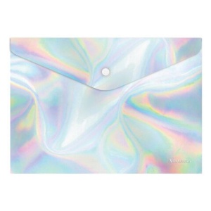 Папка-конверт с кнопкой BRAUBERG "ULTRA", А4, непрозрачная, c голографическим эффектом, 0,2 мм, 272885