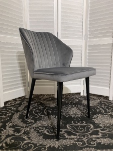 Стул СИЭТЛ -В (SEATTLE-V) СЕРЫЙ #27, велюр / черн каркас