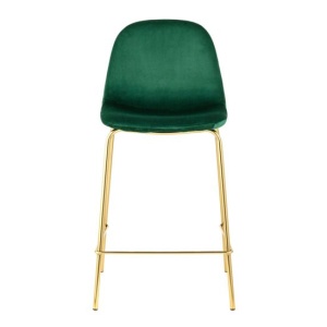 Стул полубарный Валенсия, велюр зеленый, золотые ножки