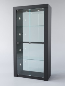 Витрина "АФРОДИТА" №4-5 (с дверками, задняя стенка - стекло), Черный