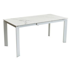 Стол Corner 120 глянцевый, STATUARIO WHITE SINTERED STONE / WHITE