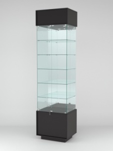 Витрина "СИМВОЛ" №5-2 (задняя стенка - зеркало), Черный