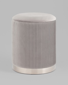 Пуф Шарлотта с ящиком серебро велюр серебристый