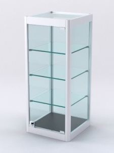 Витрина из профиля настольная "ВАЙБ" №5-3П-С-300 (задняя стенка Стекло), Черный