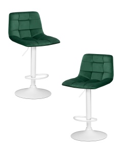 Набор 2 шт Стул барный DOBRIN TAILOR WHITE, зеленый велюр (MJ9-88)