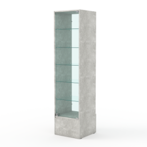 Витрина "АСТРА ПОДИУМ" №510 (с дверкой, задняя стенка - стекло), Метрополитан Грей