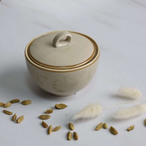 Сахарница VITAL, фарфор, бежевый, 10*10*9см